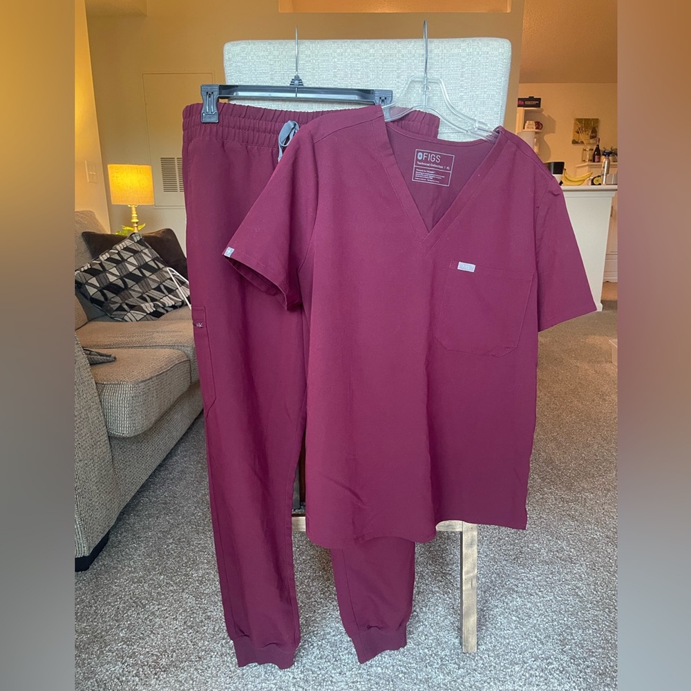 Size XL Burgundy FIGS scrubs